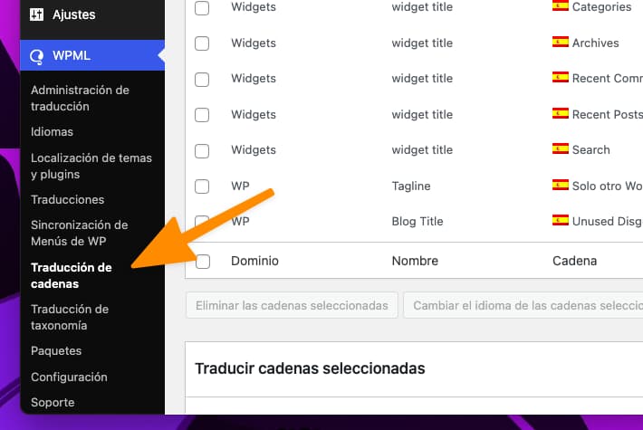 Traducir cadenas de Joinchat con WPML