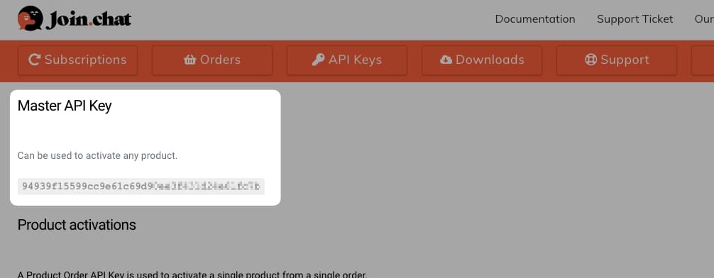 master api key