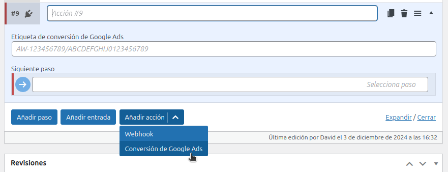Chat Funnel Google Ads conversion example