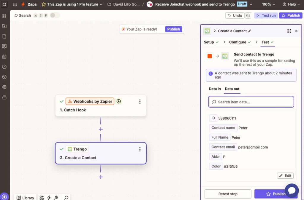trengo publish zapier joinchat