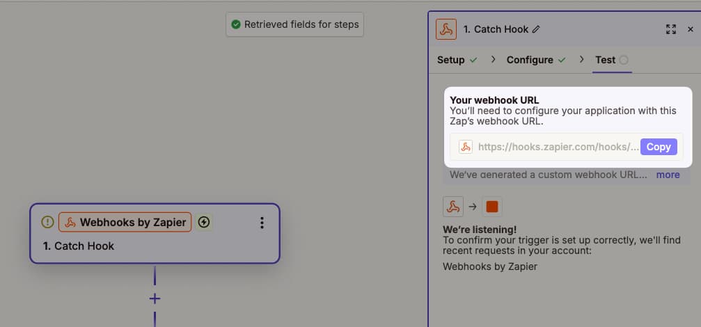 webhook url zapier