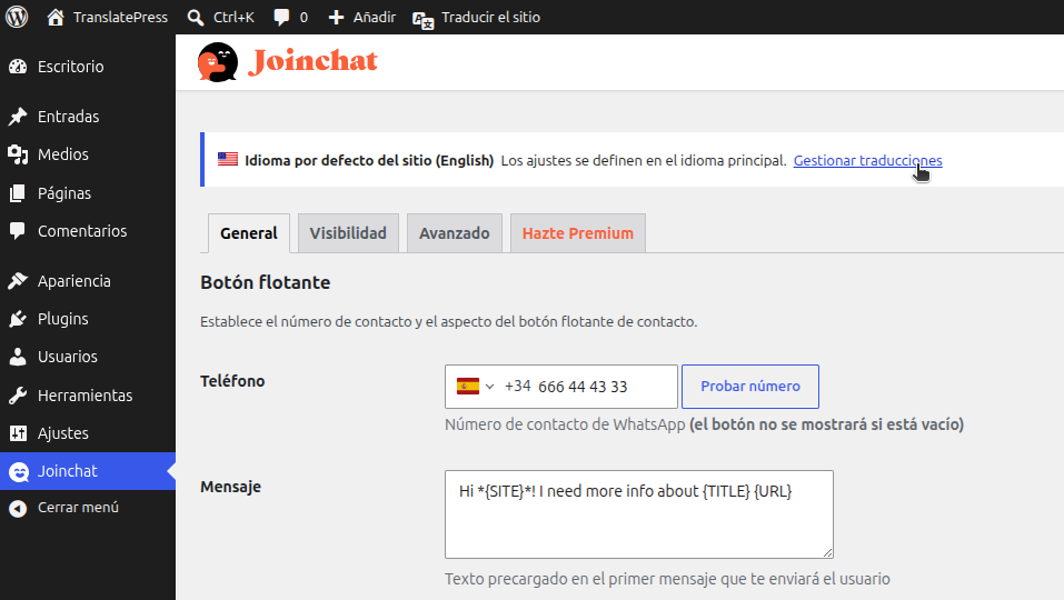 translatepress ES