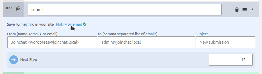chat funnels send email en
