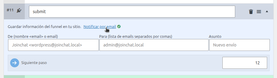 chat funnels send email